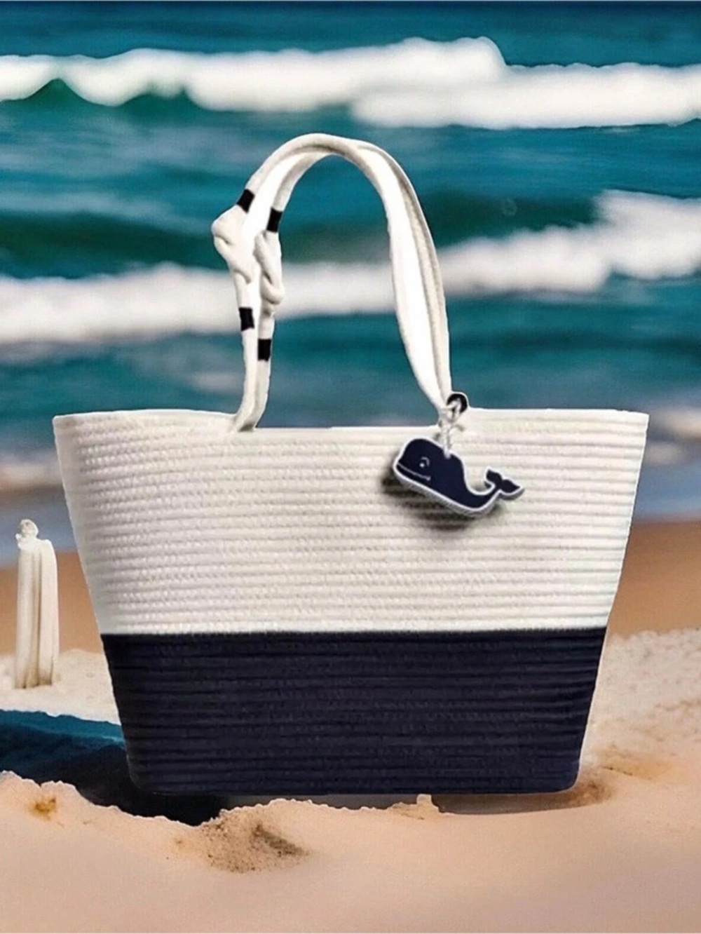 Vineyard Vines for Target Rope Tote Bag Blue & White. New